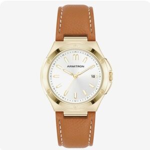 Armitron Gold Watch with Tan Strap